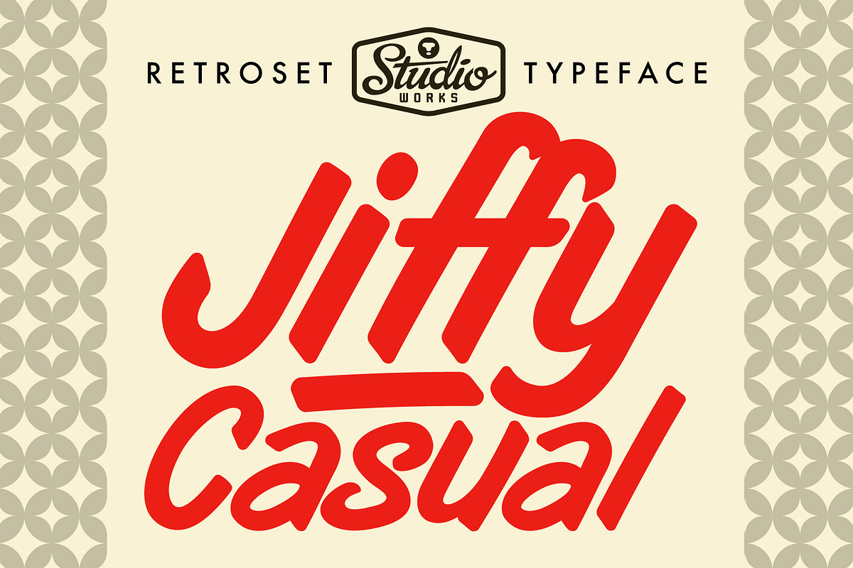 Jiffy Casual | Retroset Typeface, a Handwritten Font by StudioWorks (Photo 1 of 10)