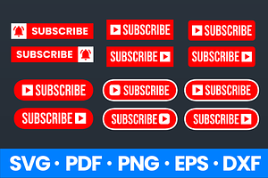 YouTube Subscribe Button Icon Bundle