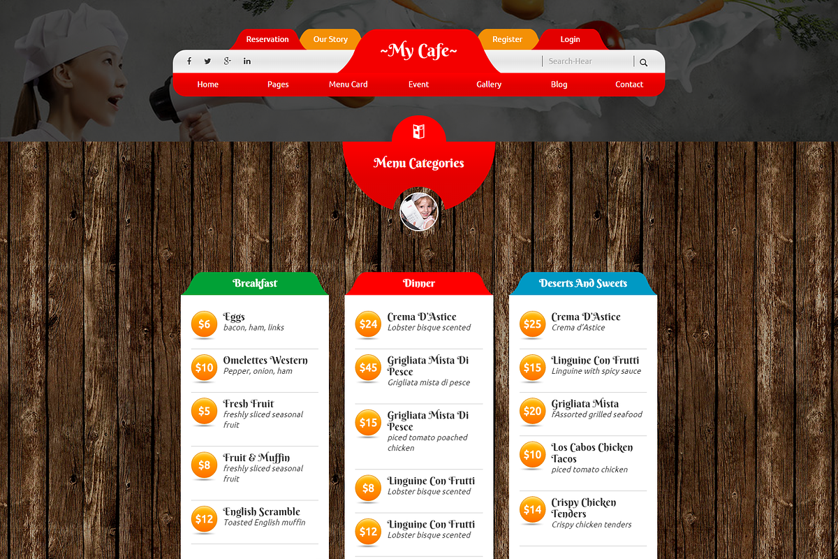 My Cafe Premium Restaurant HTML, a Websites & App Template by hsoft (Photo 3 of 5)