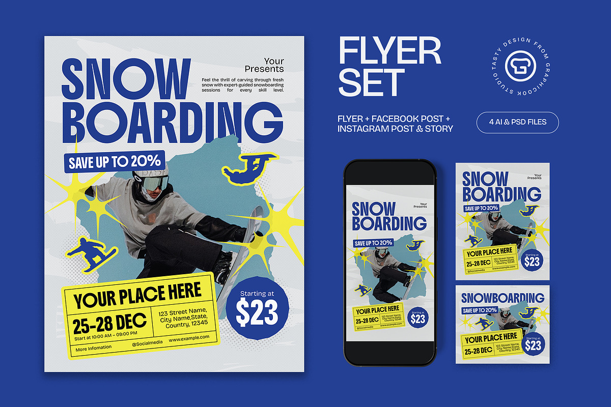 Snowboarding Flyer, a Flyer Template by graphicook (Photo 1 of 3)