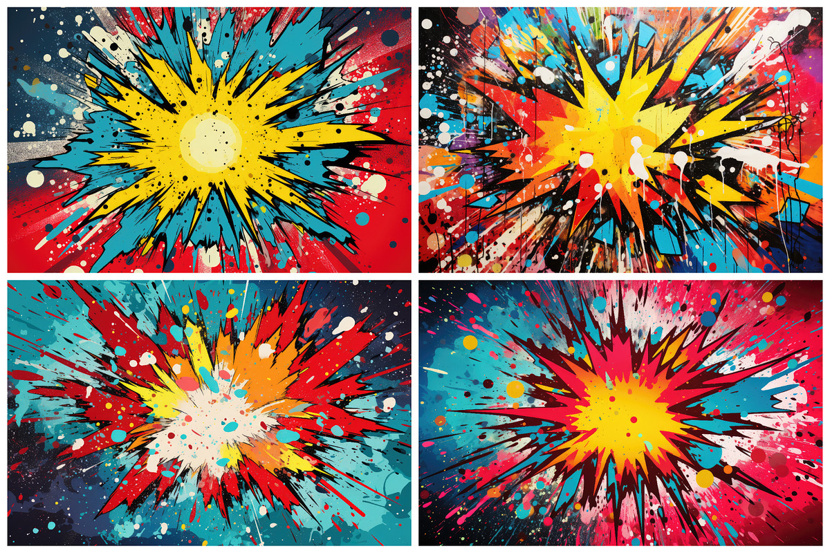 24 Pop Art Comic Backgrounds, a Background Graphic by HipFonts (Photo 7 of 7)