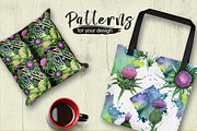 Thistle flowers PNG watercolor set, a Decorative Illustration by WatercolorPNG.com (Thumbnail 2 of 7)