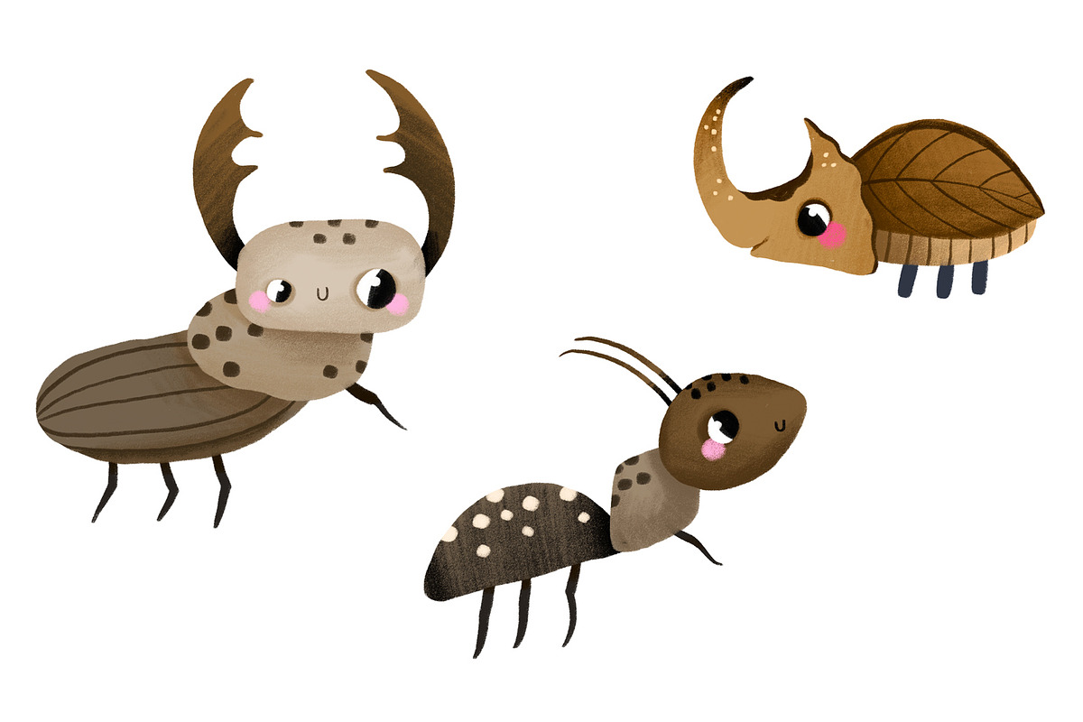 Cute Bugs Clipart, Hand Drawn, an Object Graphic by the_myro (Photo 6 of 6)