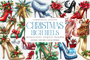 Christmas High Heels Clipart, an Illustration by SinaCreation