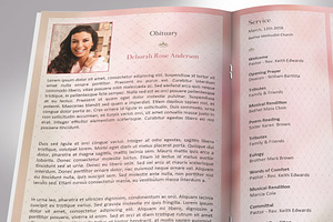 Glamour Funeral Program Word 4 Pages