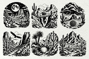 Desert Scenes Line Art Graphics, a Decorative Illustration by DENIDigitalArtSudio (Thumbnail 2 of 10)