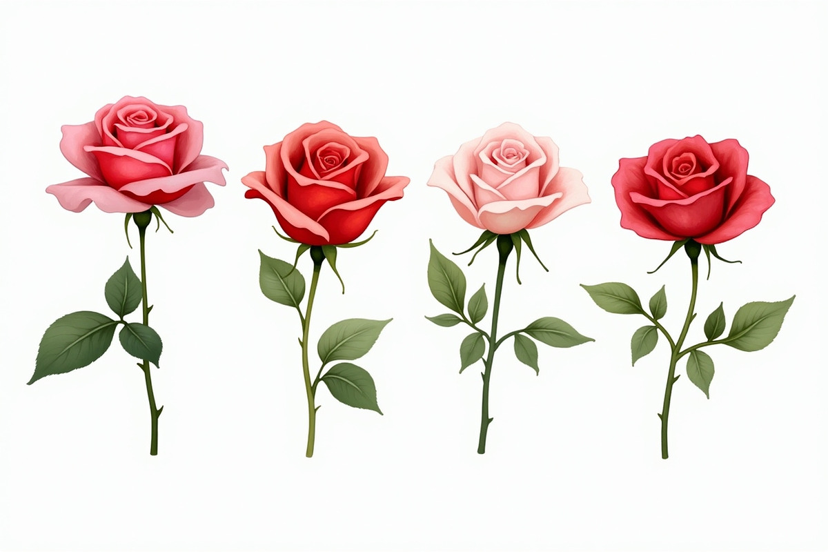 Romantic Watercolor Rose Clipart Set, an Illustration by hafijul (Photo 11 of 12)