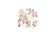 Peony flower and geometric pattern, a Graphic by marukopum (Thumbnail 2 of 2)