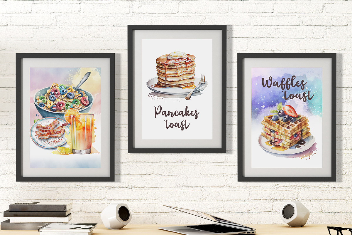 Watercolor Breakfast Clipart Set, a Food Illustration by CreativeClick (Photo 4 of 4)