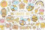 Groovy Honey Bee SVG PNG, an Animal Illustration by Chonnieartwork (Thumbnail 1 of 3)