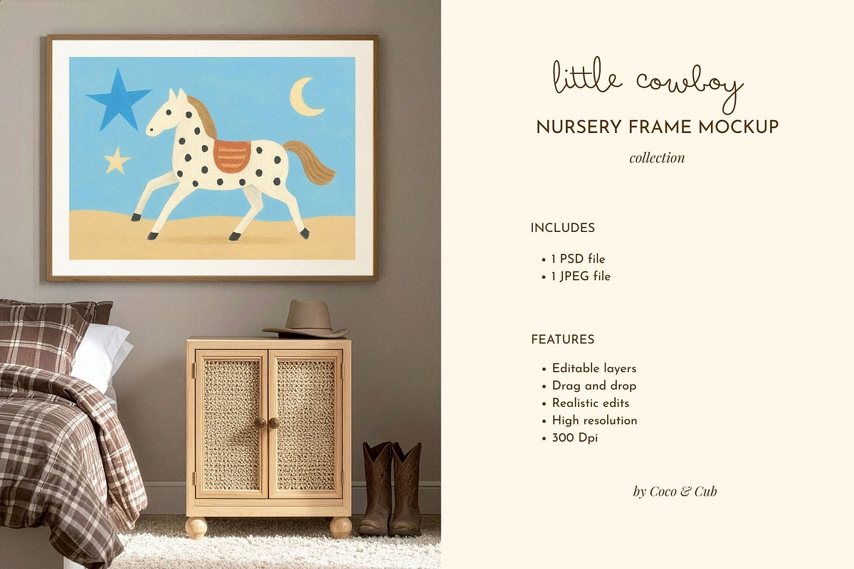 Little Cowboy Boys Mockup Frame, a Household Mockup by Coco & Cub Studio (Photo 3 of 5)