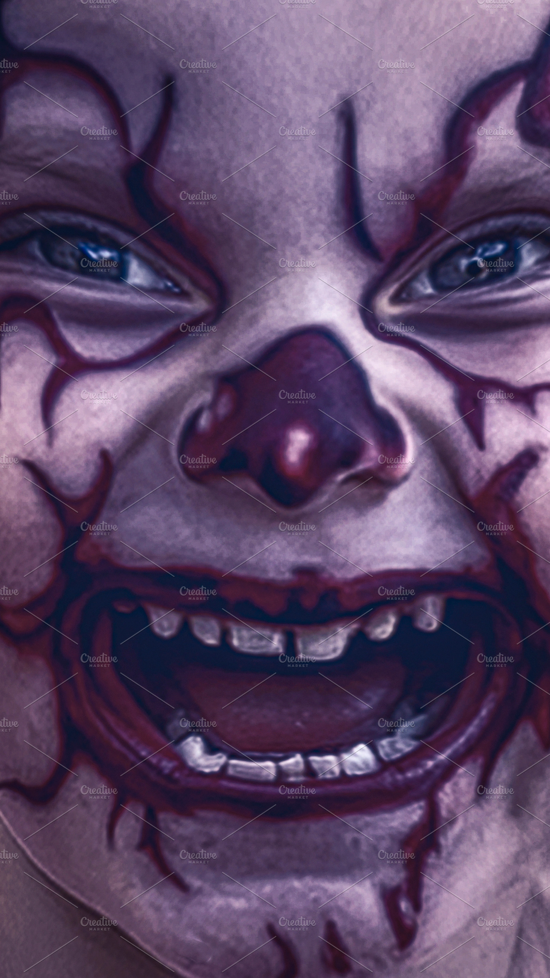 Girl with scary face paint laughing, a Person Photo by DanFLCreativo