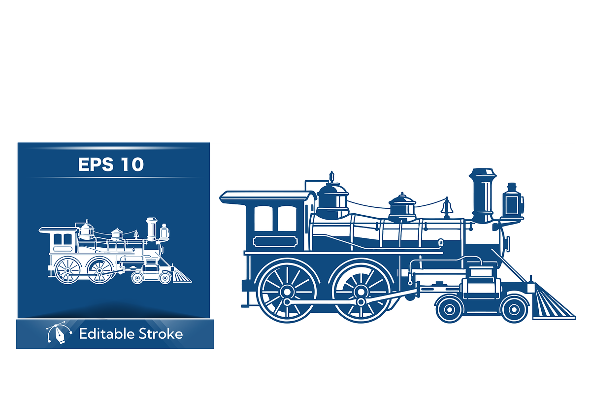 Vintage Train Vector Graphic, a Transportation Illustration by CarWrap design (Photo 4 of 4)