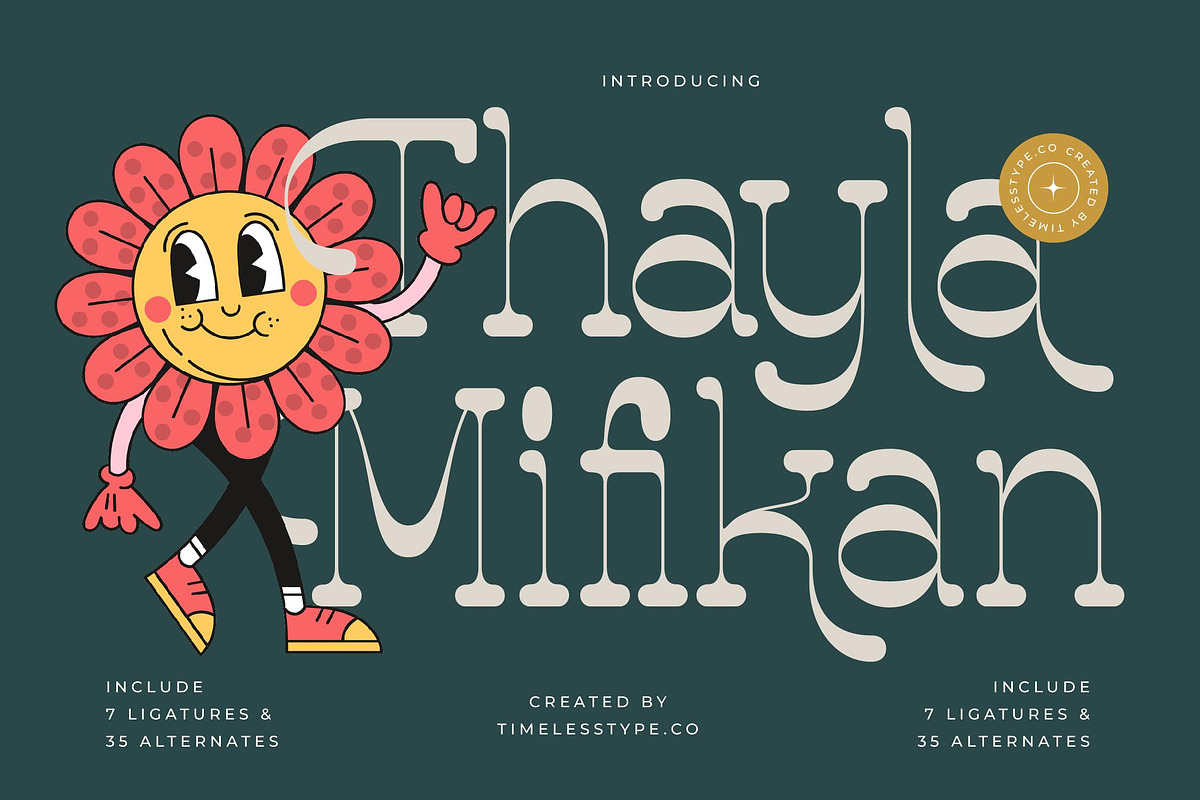 Thayla Mifikan Retro Serif Font, a Serif Font by timelesstype.co (Photo 1 of 20)