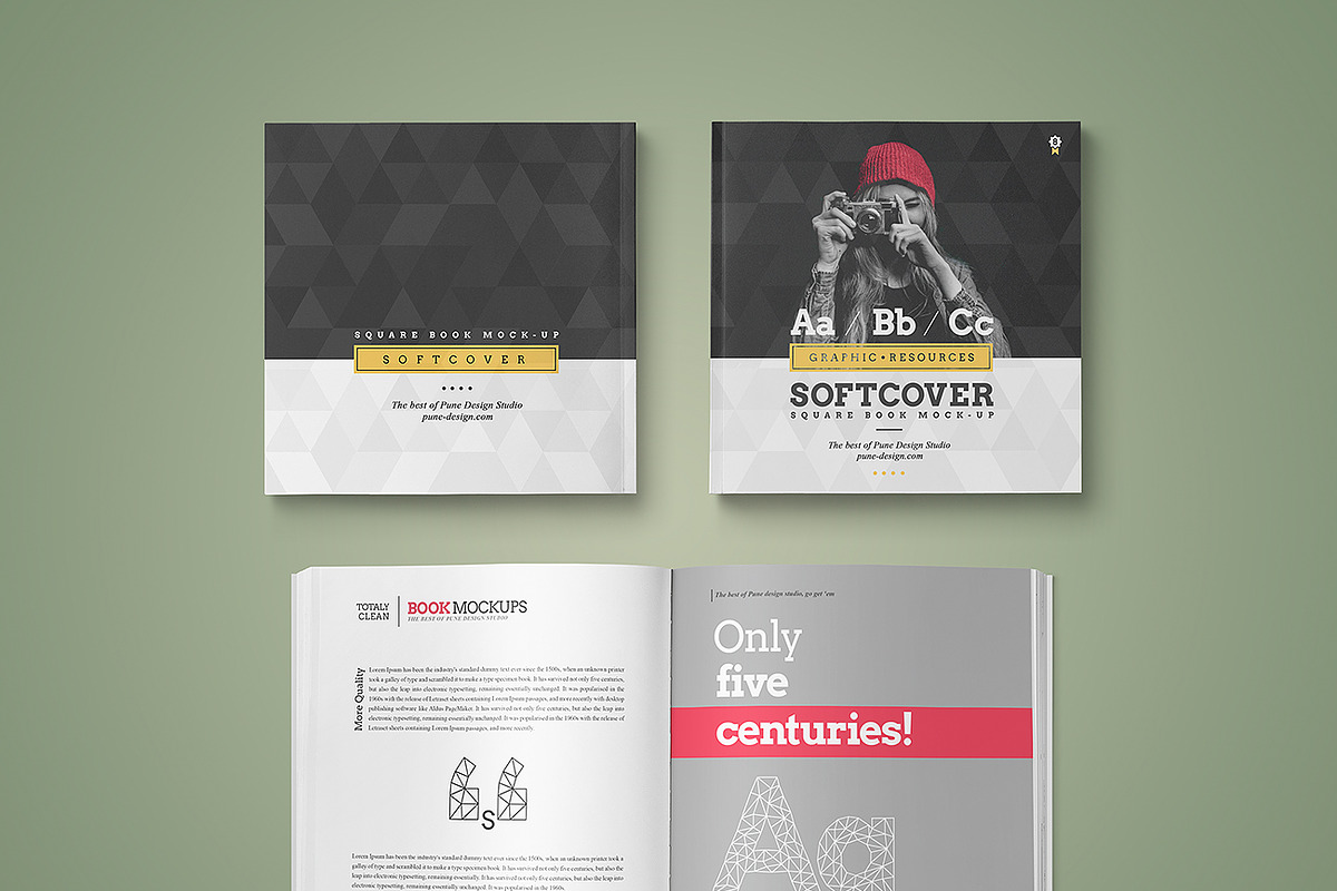 Softcover Square Book Mock-Up, a Books & Magazine Mockup by PuneDesign (Photo 6 of 11)
