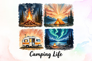 Brushstroke Camping Sublimation PNG, an Illustration by Sublimation Artist (Thumbnail 1 of 9)