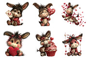 Whimsical Valentine Donkey Clipart, an Illustration by CreationArt (Thumbnail 6 of 6)