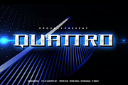 Quattro - Modern racing gaming font, a Sans Serif Font by Rupture (Thumbnail 1 of 4)
