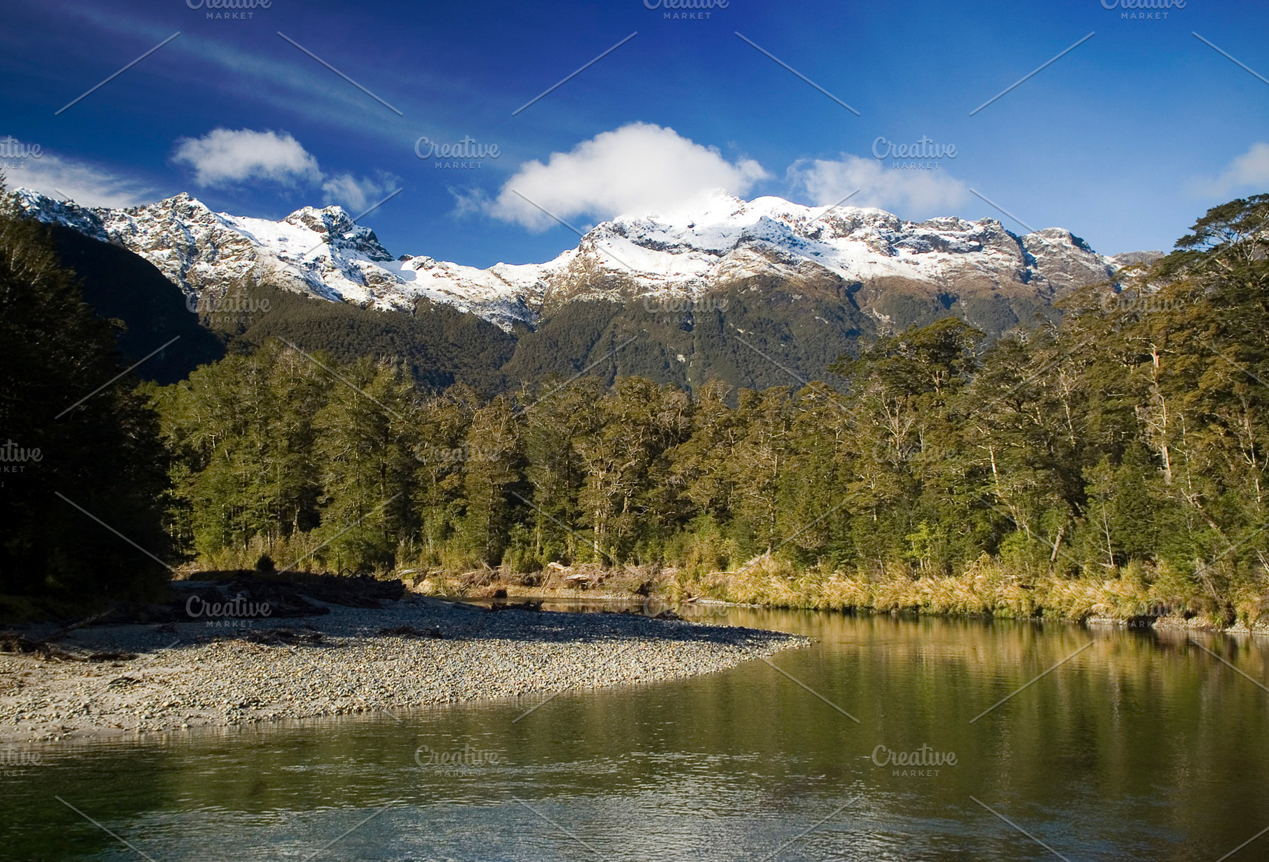 River Forest And Mountains, a Nature Photo by THP Creative