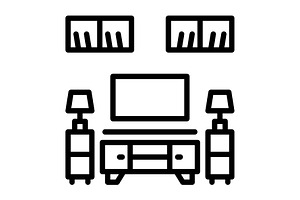 Cabinets cupboard black icon, an Outline Icon by Creative priyanka
