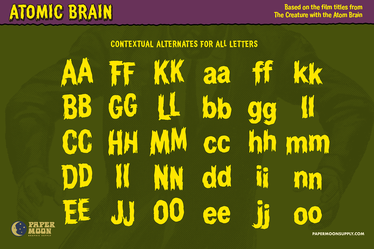 Atomic Brain Horror Font, a Handwritten Font by Paper Moon Graphic Supply (Photo 3 of 13)