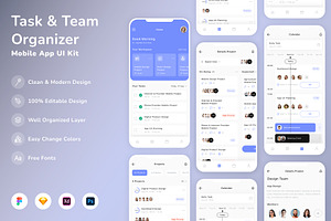 Task & Team Organizer App UI Kit