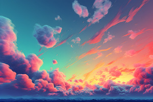 Psychedelic Colors Sunset Sky Background