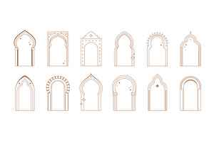 Arabian boho frames, Islamic, a Decorative Illustration by Buch&Bee