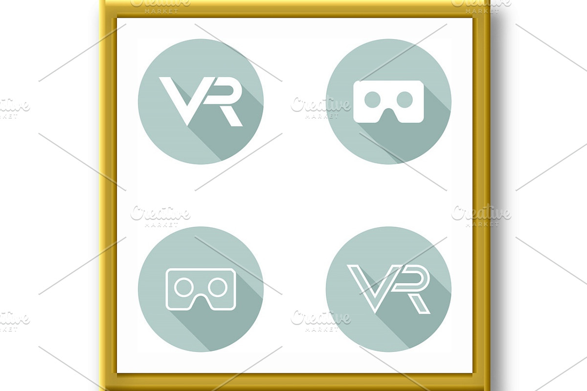 Modern Vector VR Logo in the Circle, an Outline Icon by FineArtStudio (Photo 2 of 3)