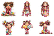 Easter Girl Clipart, an Illustration by CreationArt (Thumbnail 4 of 7)