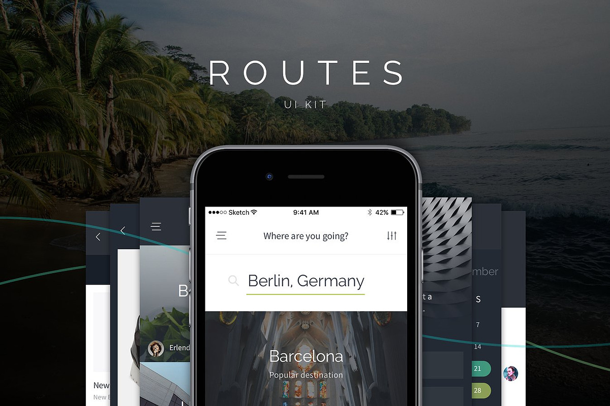 Routes iOS UI Kit, a Templates & Theme by Beans UI Goods (Photo 1 of 7)