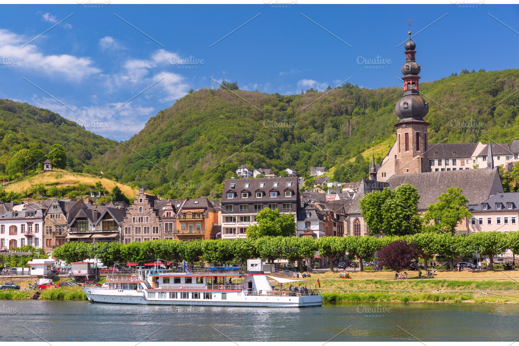 Cochem Old Town with St Martin, an Architecture Photo by kavalenkava