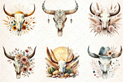 Western Desert Cow Skull Boho, an Illustration by DreamCafeArt (Thumbnail 3 of 5)