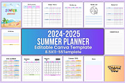 2024-2025 Summer planner Canva, a Stationery Template by Designmela01 (Thumbnail 1 of 6)