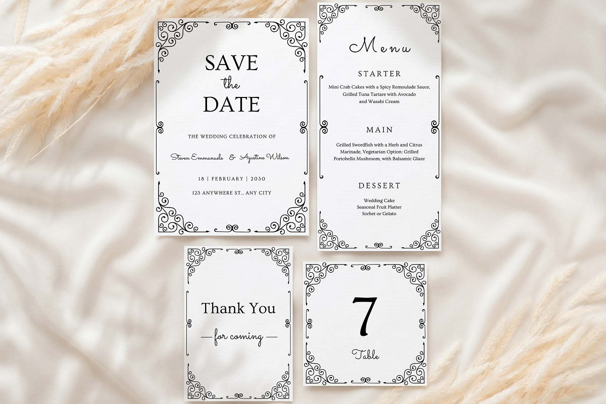 Elegant Black Wedding Suite, an Invitation Template by Arslan (Photo 4 of 4)
