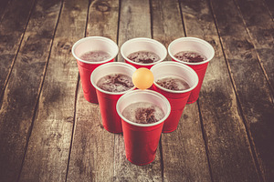 College party sport  beer pong stock photo containing beer and pong