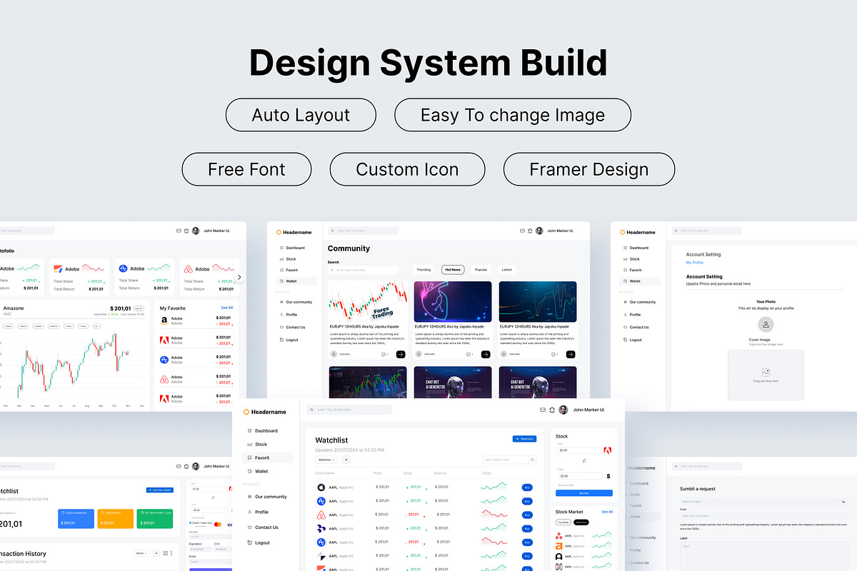 Trading Stock Market Dashboard Platf, an UI Kit Template by Pixel Blend (Photo 6 of 7)