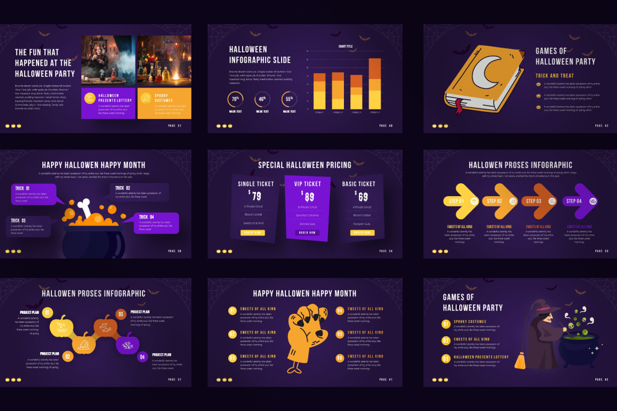 Halloween Party Powerpoint Template, a Presentation Template by Brandearth RRGraph (Photo 6 of 8)