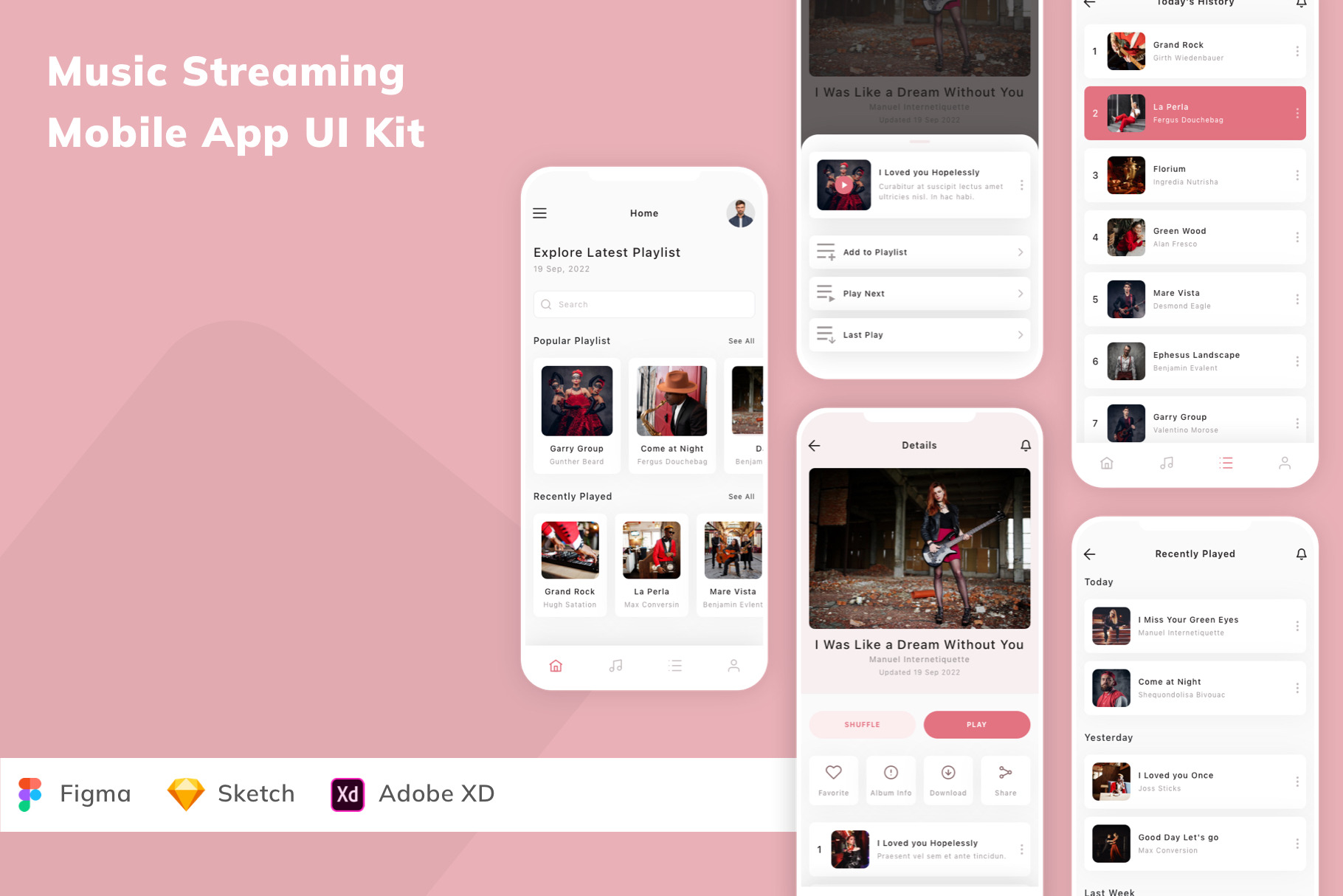 Music Streaming Mobile App UI Kit, an UI Kit Template by Betush