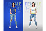 Female V-Neck T-Shirt Mockup Vol 2, a Shirt Mockup by Hi, Mock-Up! (Thumbnail 4 of 10)