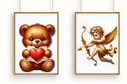 Vintage Valentine Clipart Retro png, an Illustration by RobertsArt (Thumbnail 2 of 7)