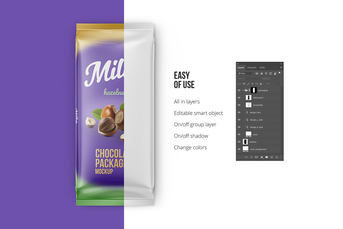 Chocolate bar Mockup. Top view, a Packaging Mockup by easymock (Photo 3 of 6)