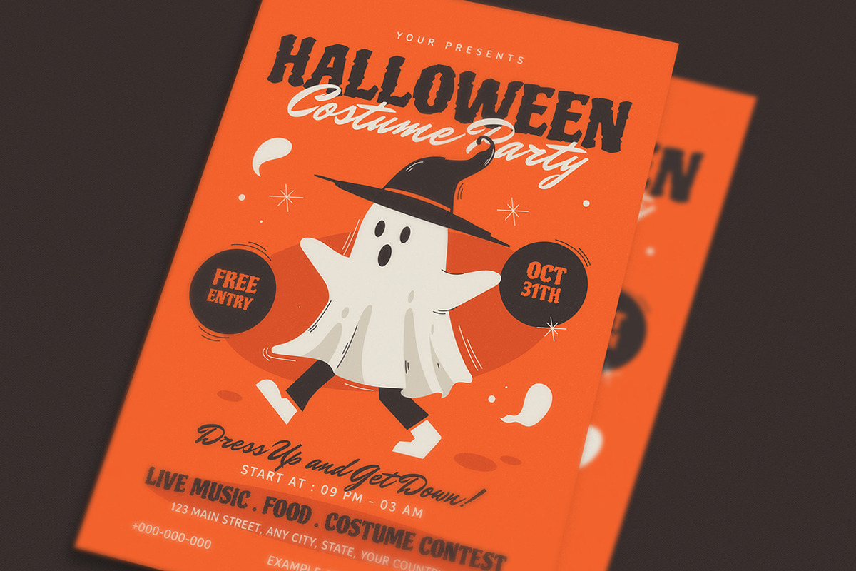Spooky Halloween Costume Party Flyer, a Flyer Template by VectorVactory (Photo 3 of 3)