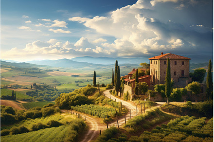 Picturesque Landscape of tuscany, a Nature Photo by Ylivdesign