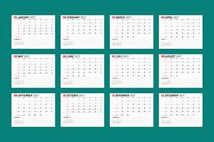 Minimal 2027 Vector Calendar EPS