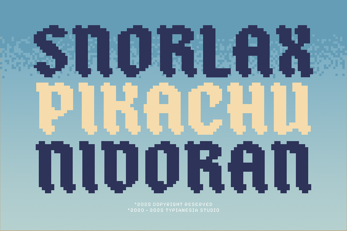 Sky Citizen - Pixelated Blackletter, a Sans Serif Font by Typia Nesia (Photo 5 of 11)