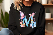 Watercolor Butterfly Letter ''M'', an Illustration by DreamCafeArt (Thumbnail 2 of 7)