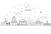 Linear Vector Icon for Israel, an Outline Icon by Tettygreen (Thumbnail 1 of 2)