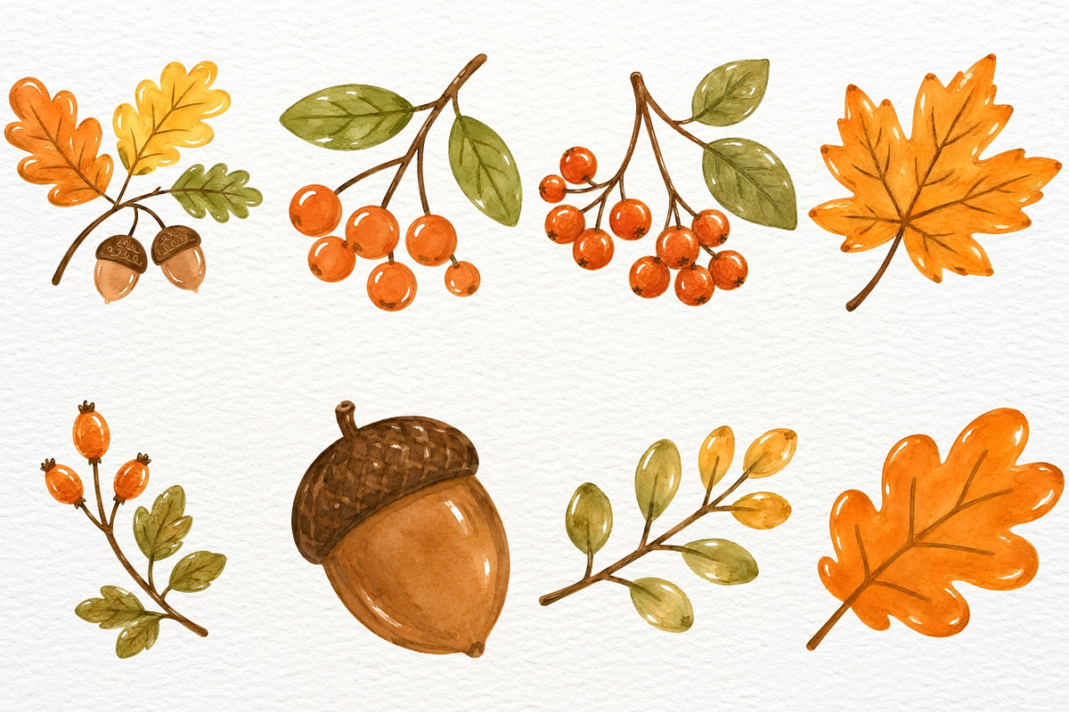 Autumn Woodland Animals Fall Clipart, an Animal Illustration by SugarCloudStudioArt (Photo 6 of 6)