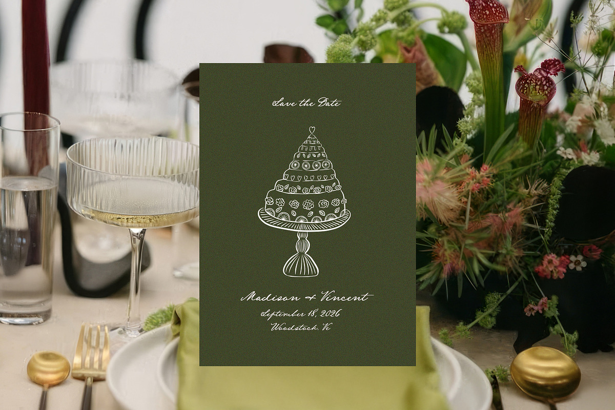 Hand Drawn Tuscany Wedding Clipart, an Illustration by Calamar Studio (Photo 13 of 23)